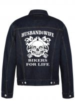 Husband $ Wife Bikers For Life Biiker Denim Jacket