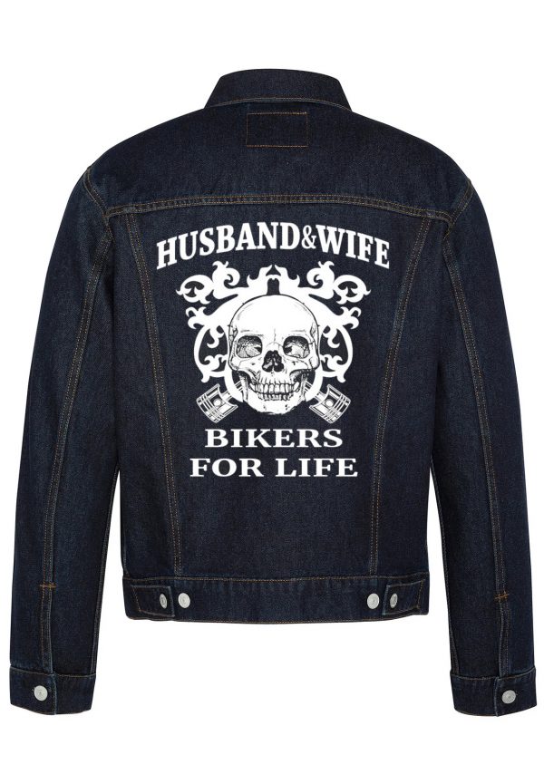 Husband $ Wife Bikers For Life Biiker Denim Jacket