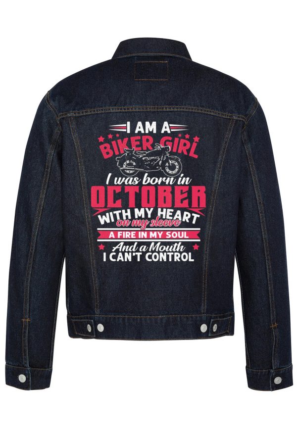 I Am A Biker Girl Biker Denim Jacket