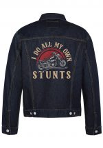 I Do All My Own Stunts Biker Denim Jacket