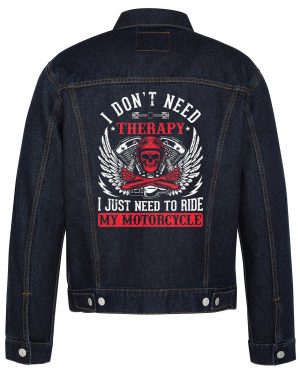 I Don't Need Therapy Biker Denim Jacket