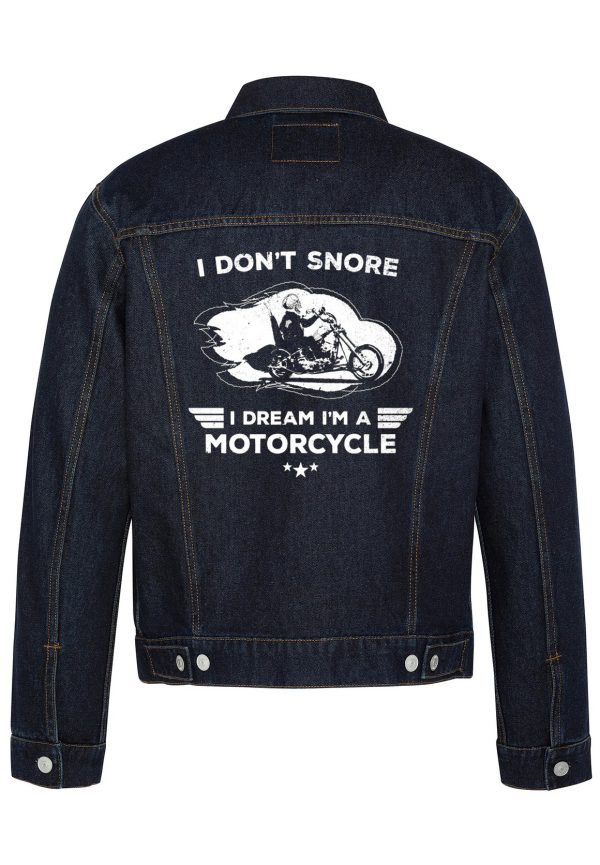 I Don't Snore Biker Denim Jacket