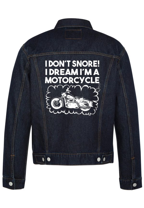 I Don't Snore Biker Denim Jacket