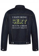 I Hate Being Sexy Biker Denim Jacket