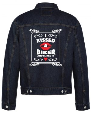 I Kissed A Biker And I Liked It Biker Denim Jacket
