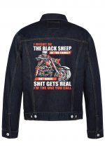 I Might Be The Black Sheep Biker Denim Jacket