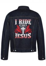 I Ride With Jesus Biker Denim Jacket