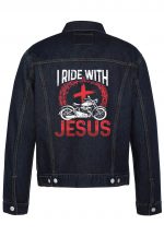 I Ride With Jesus Biker Denim Jacket