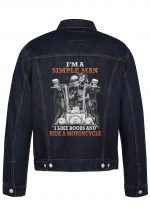 I'm A Simple Man Biker Denim Jacket