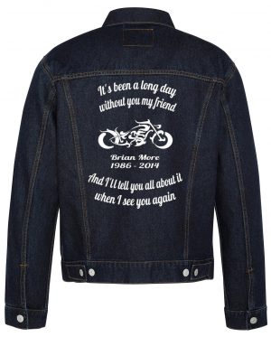 It's Been A Long Day Biker Denim Jacket