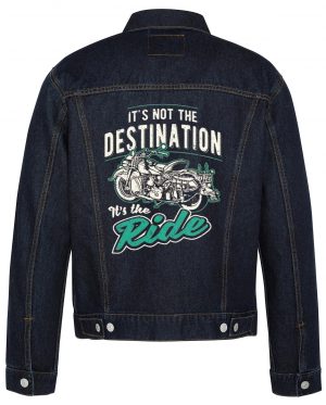 It's Not The Destination Biker Denim Jacket