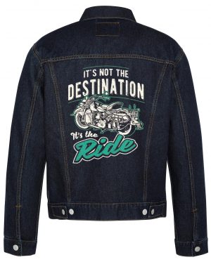 It's Not The Destination Biker Denim Jacket1