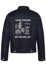 I've Got Your Back Biker Denim Jacket