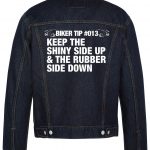 Keep The Shiny Side Up Biker Denim Jacket