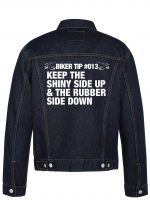 Keep The Shiny Side Up Biker Denim Jacket