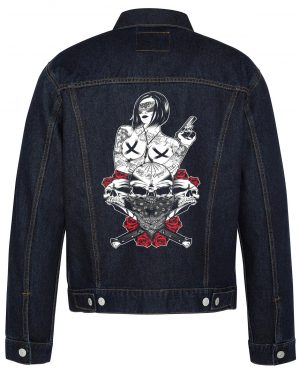 Kill My Enemies Biker Denim Jacket