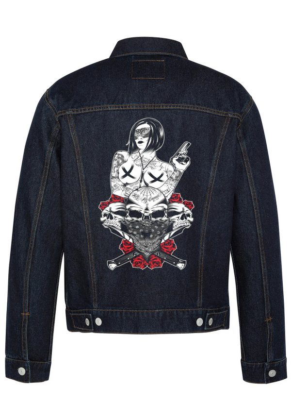 Kill My Enemies Biker Denim Jacket