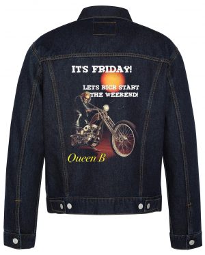 Let's Kick Start The Weekend Biker Denim Jacket