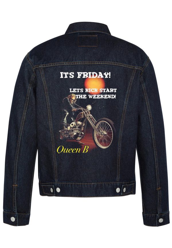 Let's Kick Start The Weekend Biker Denim Jacket