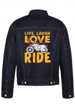 Live Laugh Love Ride Biker Denim Jacket