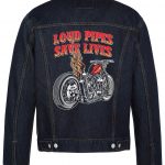 Loud Pipes Save Lives Biker Denim Jacket