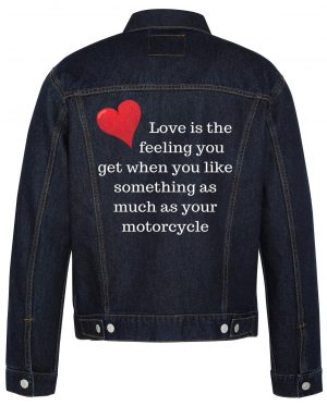 Love Is The Feeling Biker Denim Jacket