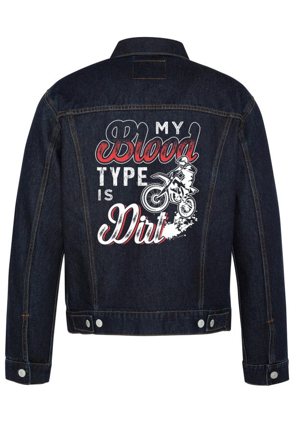 My Blood Type Biker Denim Jacket