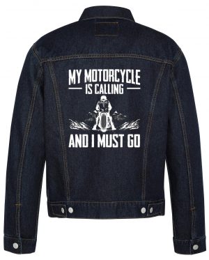 My Motorcycle Is Calling Biker Denim Jacket