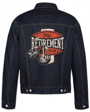 My Retirement Plan Biker Denim Jacket