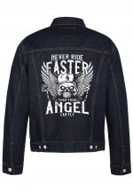 Never Ride Faster Biker Denim Jacket