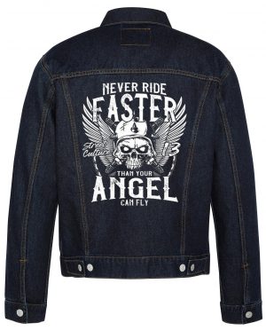 Never Ride Faster Biker Denim Jacket