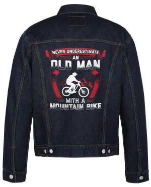 Never Underestimate An Old Man Biker Denim Jacket