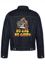 No Gas No Glory Biker Denim Jacket