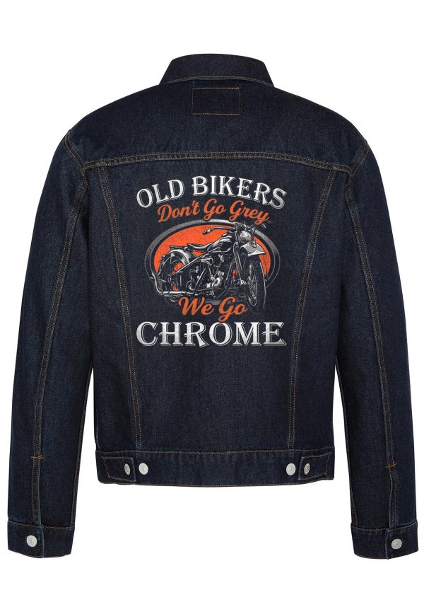 Old Bikers Don't Go Grey We Go Chrome Bikers Denim Jacket