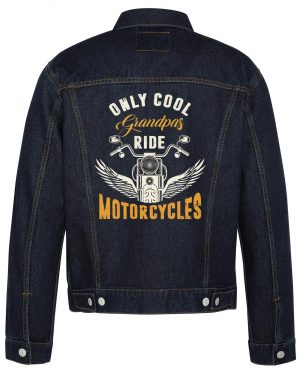 Only Cool Grandpas Ride Motorcycles Biker Denim Jacket