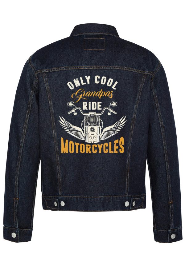 Only Cool Grandpas Ride Motorcycles Biker Denim Jacket