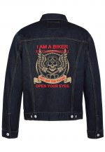 Open Your Eyes Biker Denim Jacket