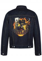 Outlaw Skeleton Biker Denim Jacket