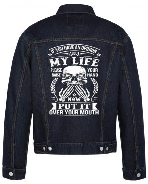 Put It Over Your Mouth Biker Denim Jacket