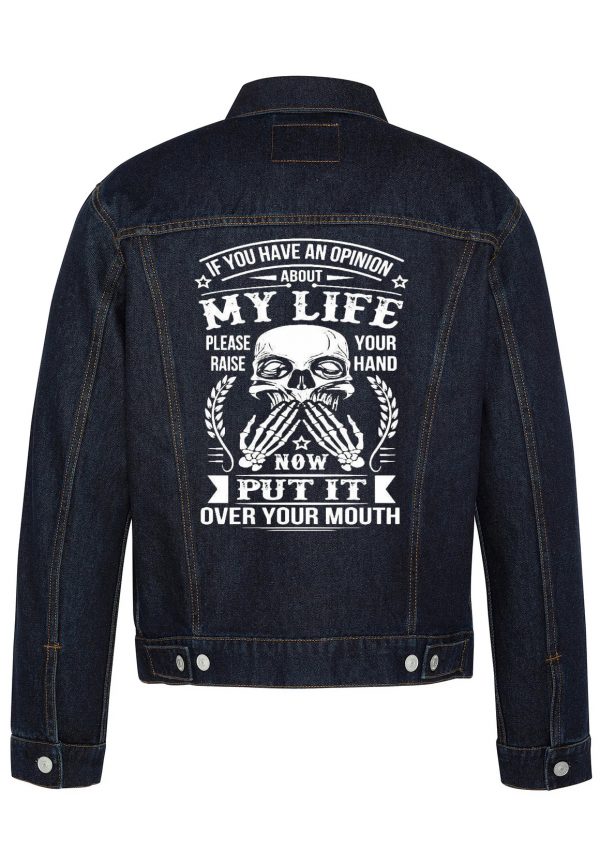 Put It Over Your Mouth Biker Denim Jacket