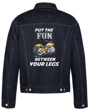 Put The Fun Between Your Legs Biker Denim Jacket