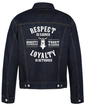 Respect And Loyalty Biker Denim Jacket