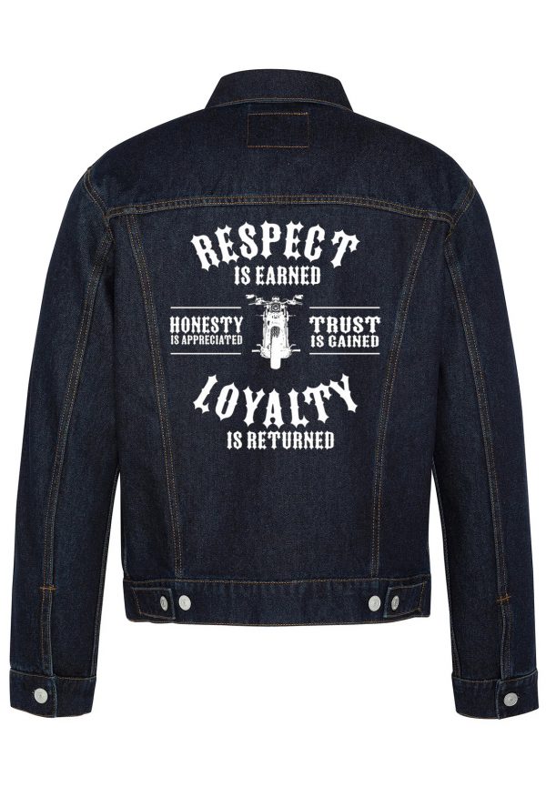 Respect And Loyalty Biker Denim Jacket