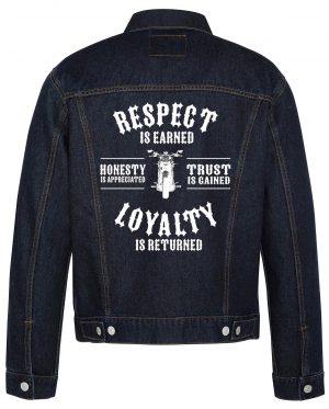 Respect Is Earned Biker Denim Jacket