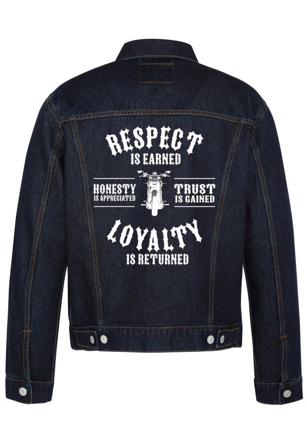 Respect Is Earned Biker Denim Jacket