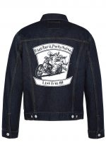 Ride Hard Party Naked Live Free Biker Denim Jacket