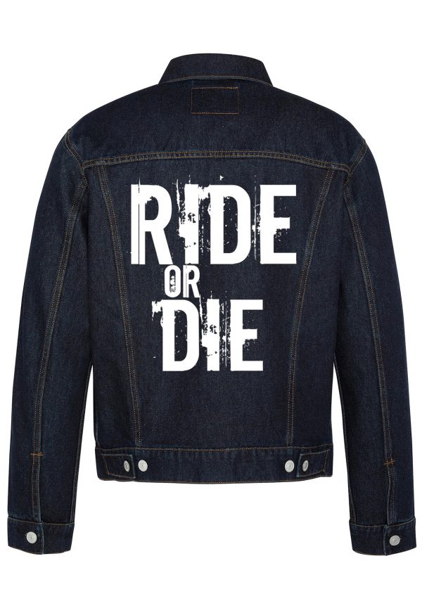 Ride Or Die Biker Denim Jacket