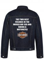 Riding A Motorcycle Biker Denim Jacket