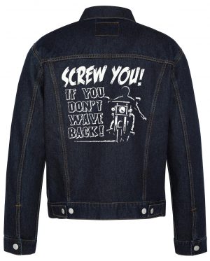 Screw You Biker Denim Jacket