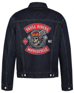 Skull Riders Biker Denim Jacket